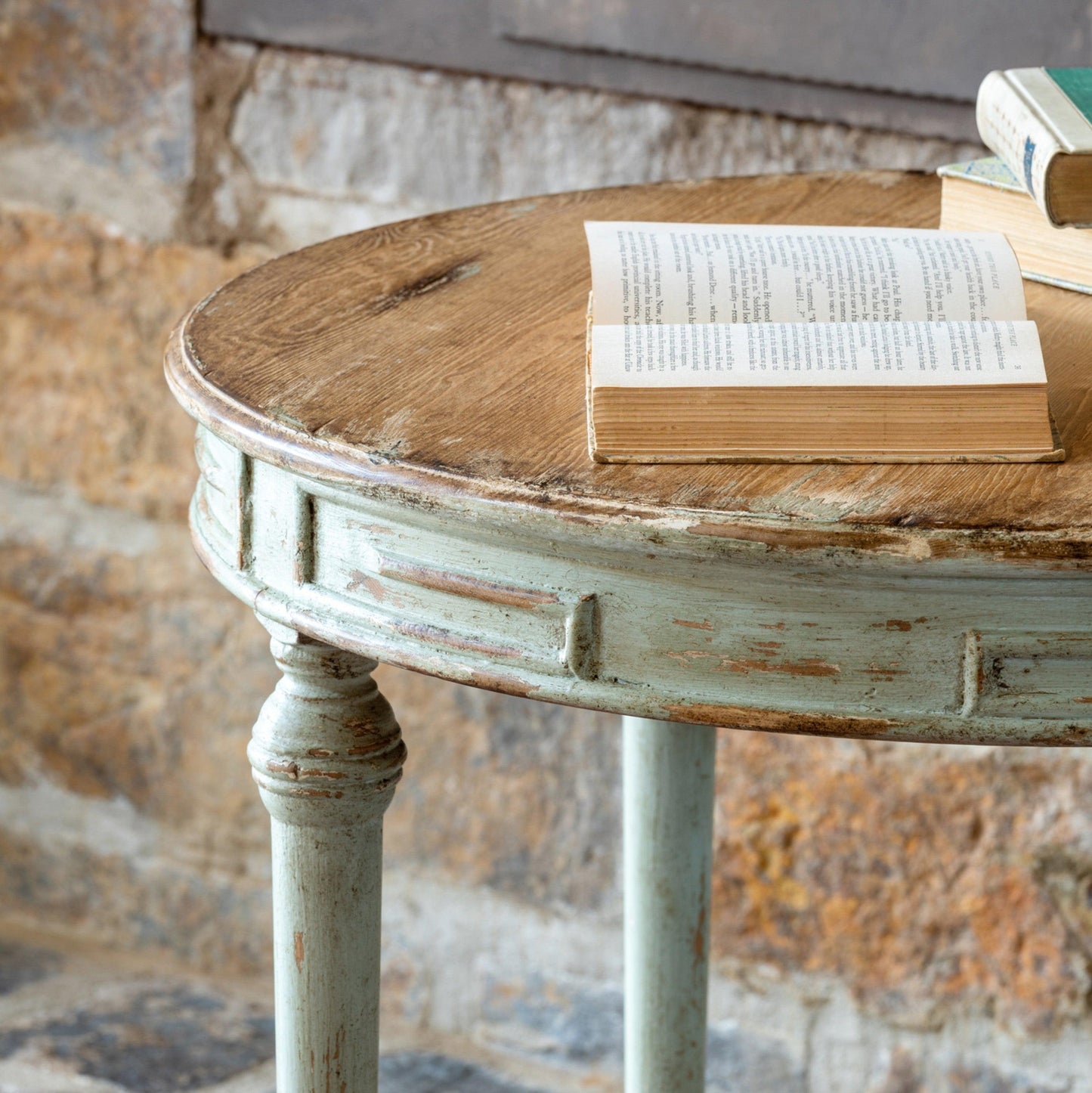 French-Style Painted Petite Round Table-Accent Table-tbgypsysoul