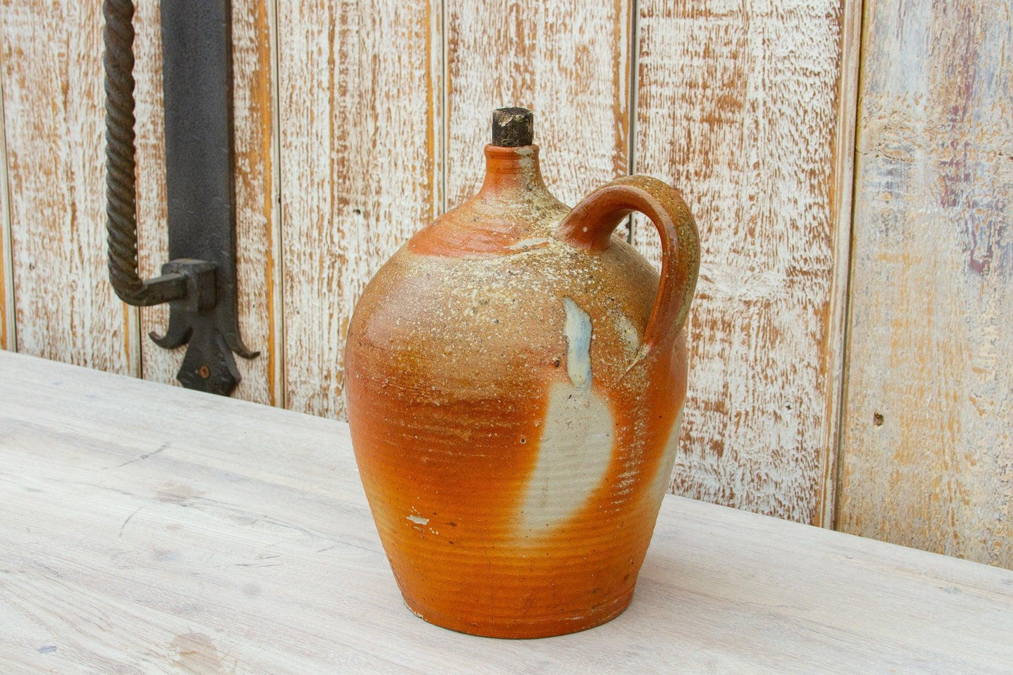 Glazed French Wine Container-Vintage Wine Container-tbgypsysoul