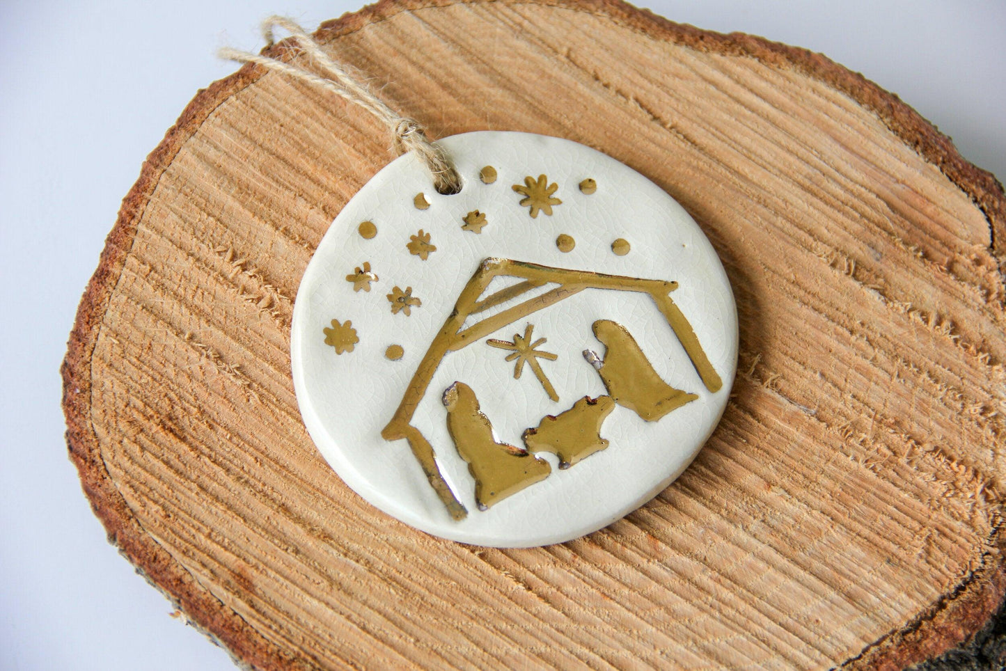 Gold Leaf Nativity Ornament-tbgypsysoul