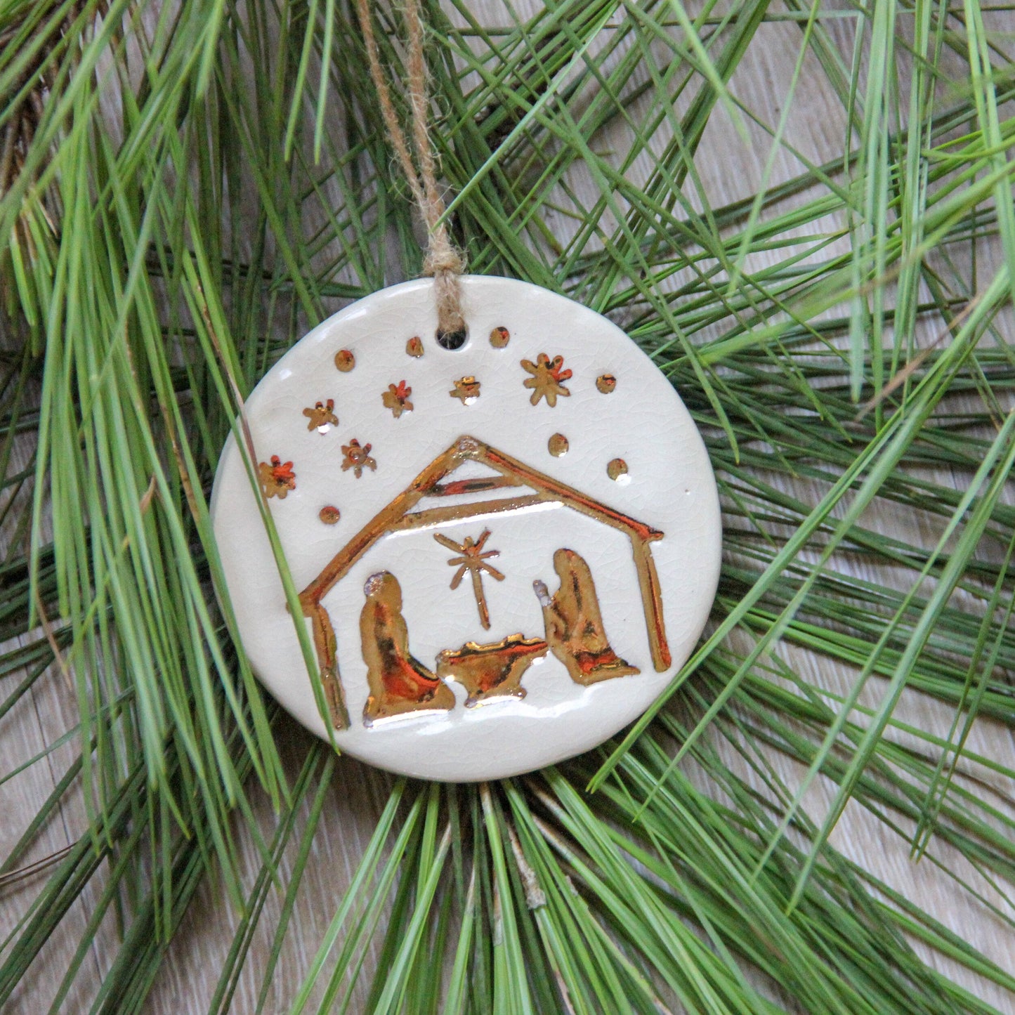 Gold Leaf Nativity Ornament-tbgypsysoul