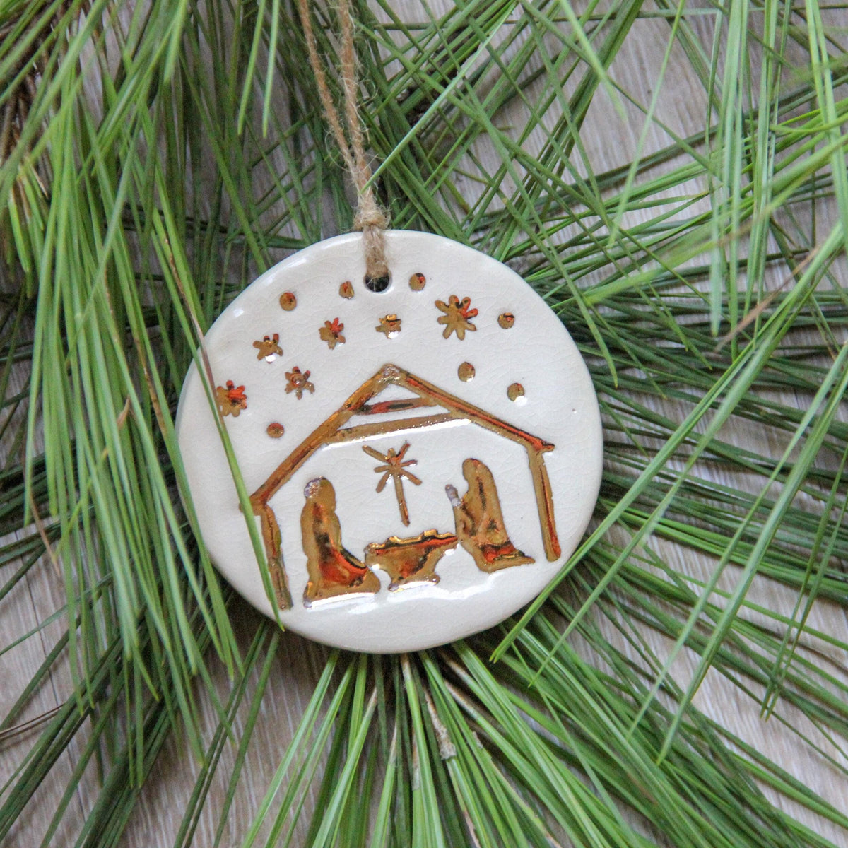 Gold Leaf Nativity Ornament-tbgypsysoul