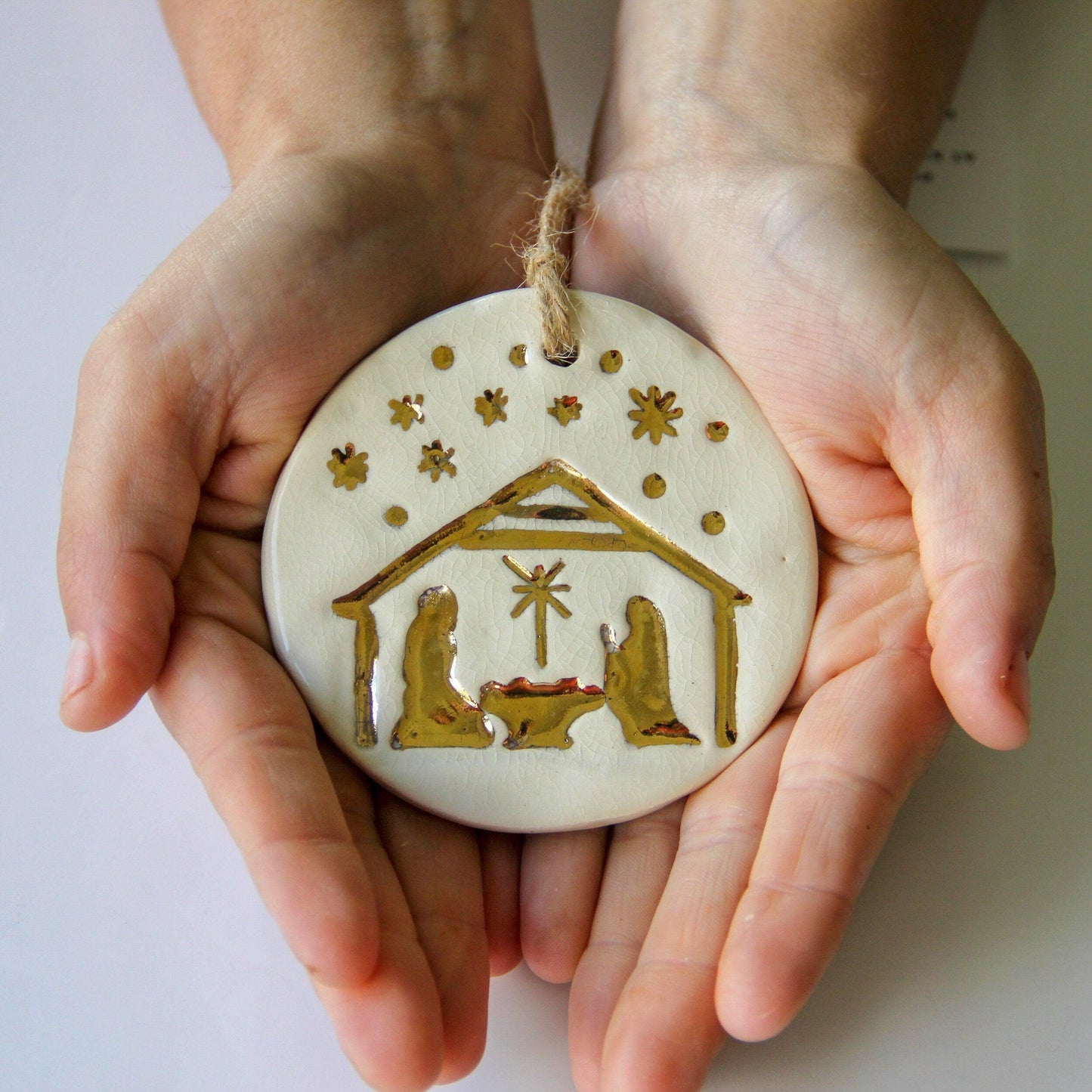 Gold Leaf Nativity Ornament-tbgypsysoul