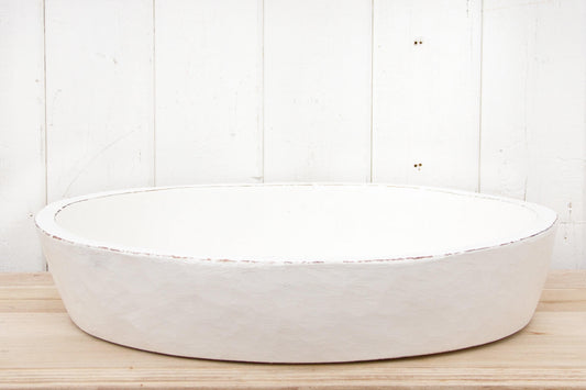 Grand Antique White Dough Bowl-tbgypsysoul