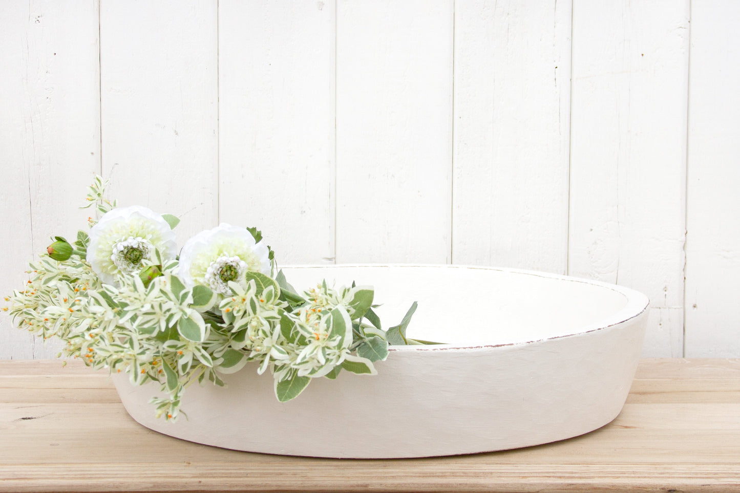 Grand Antique White Dough Bowl-tbgypsysoul