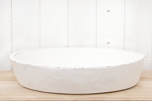 Grand Antique White Dough Bowl-tbgypsysoul