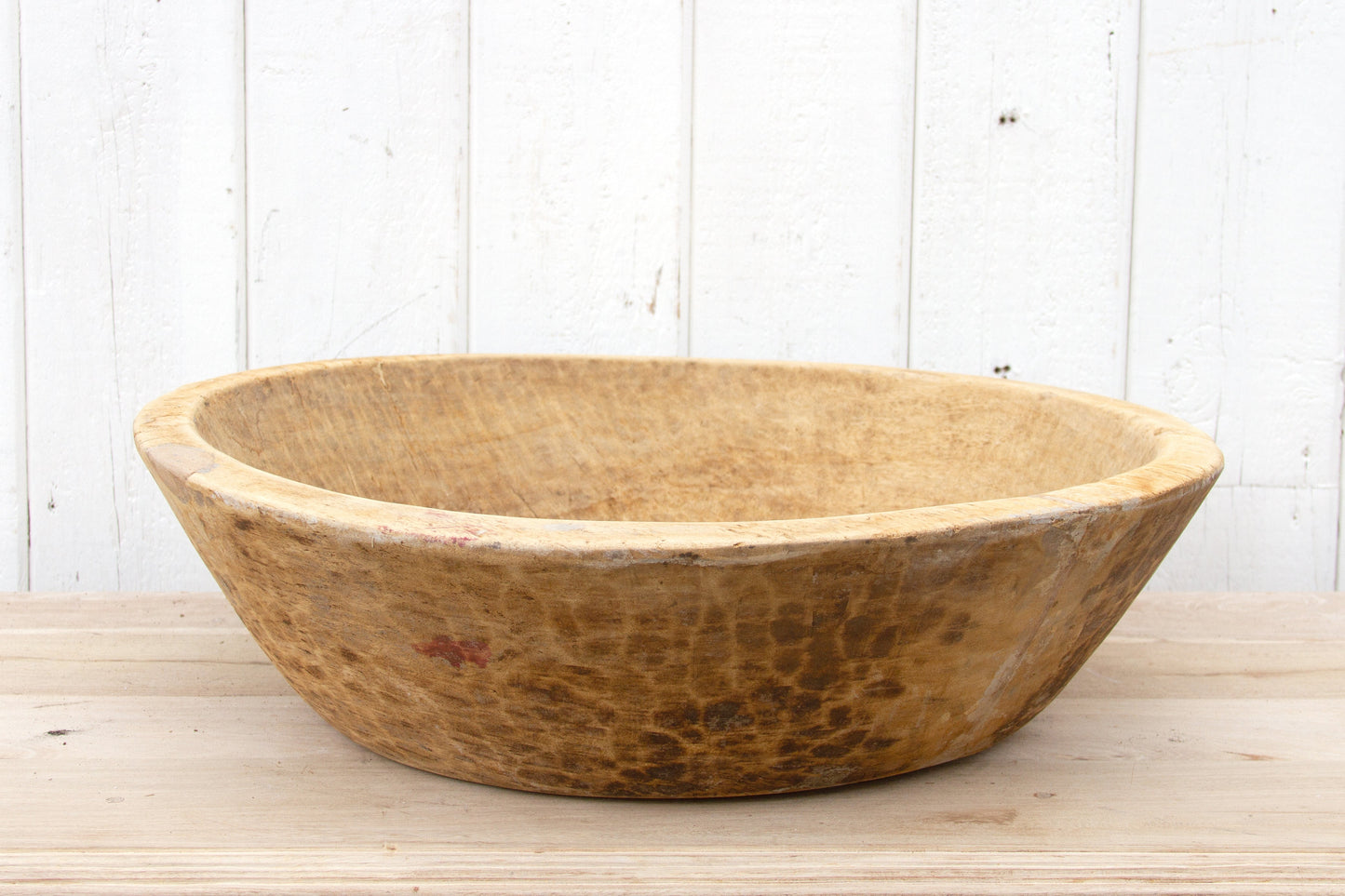Grand French Farmhouse Bleached Wooden Bowl-Dough Bowl-tbgypsysoul