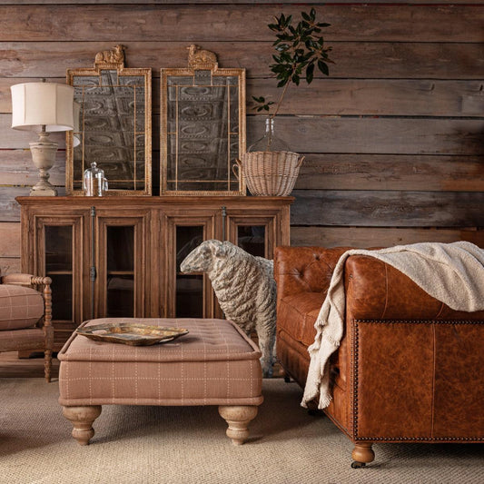 GRAND OAKS LEATHER CHESTERFIELD SOFA 84"-Sofa-tbgypsysoul