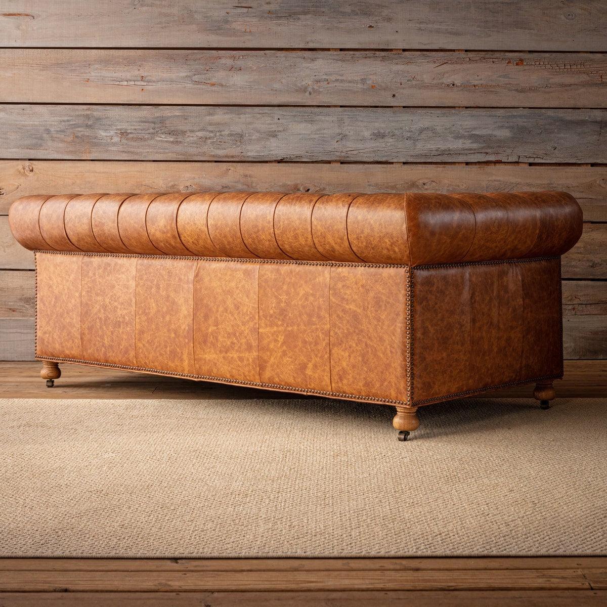 GRAND OAKS LEATHER CHESTERFIELD SOFA 84"-Sofa-tbgypsysoul