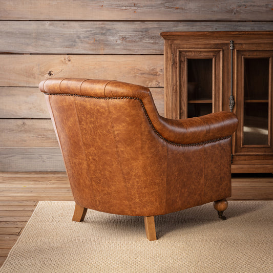 Grand Oaks Leon Leather Arm Chair-Accent Chair-tbgypsysoul