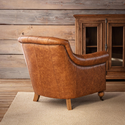 Grand Oaks Leon Leather Arm Chair-Accent Chair-tbgypsysoul
