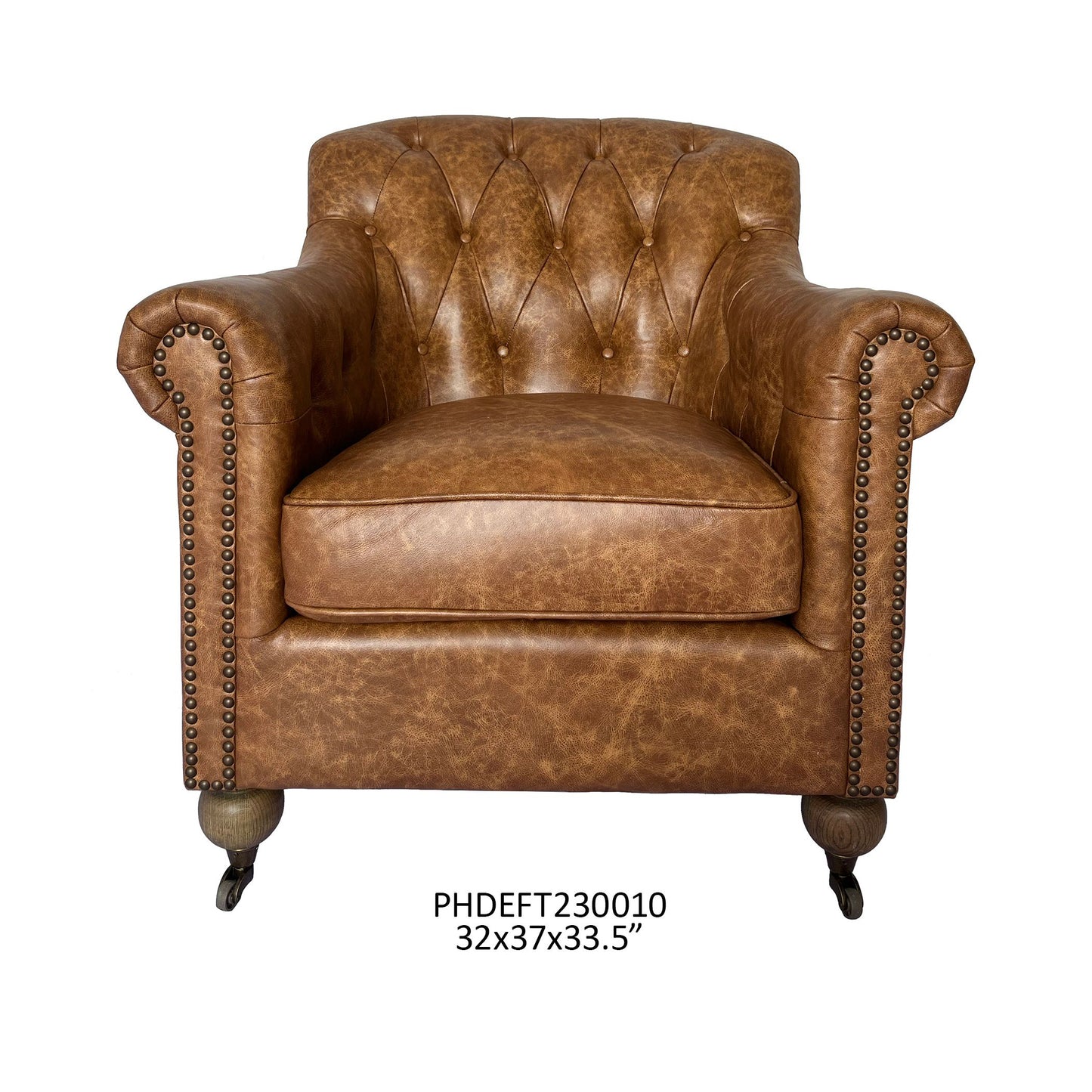 Grand Oaks Leon Leather Arm Chair-Accent Chair-tbgypsysoul