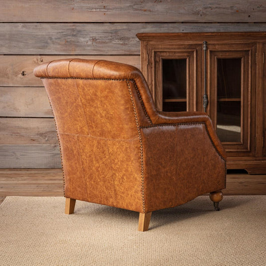 Grand Oaks Leon Leather Arm Chair-Accent Chair-tbgypsysoul