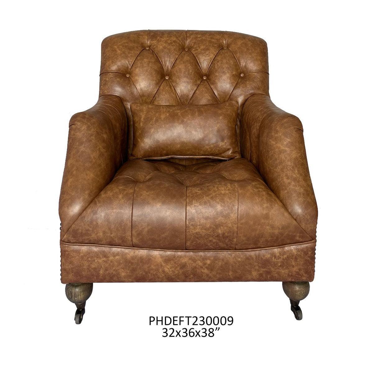 Grand Oaks Leon Leather Arm Chair-Accent Chair-tbgypsysoul