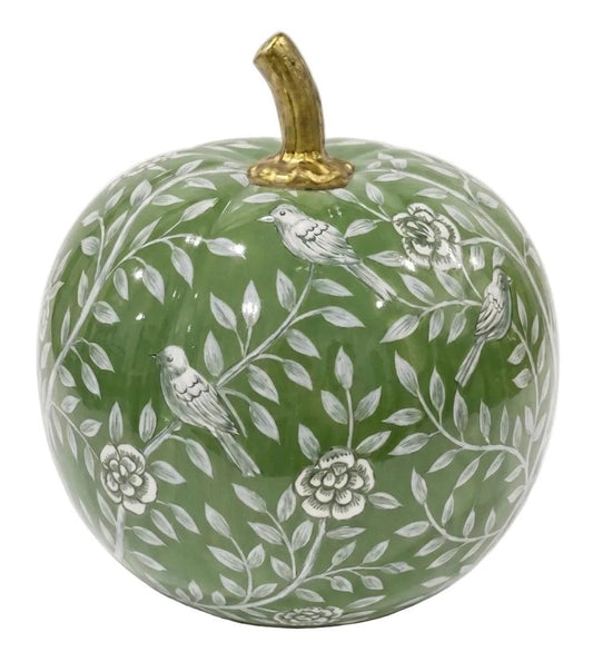 Green Bird & Vine Silhouette Pumpkin-Shop-tbgypsysoul