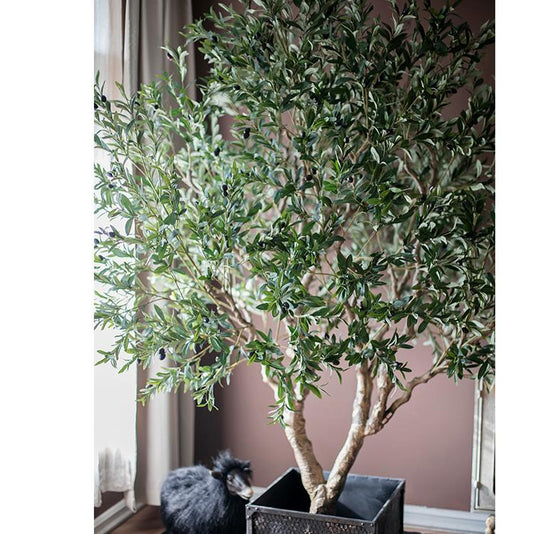 Handmade Silk Faux Olive Tree – 90.55” Tall-tbgypsysoul