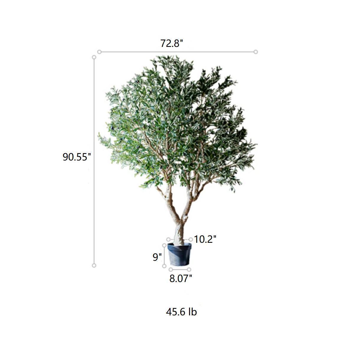 Handmade Silk Faux Olive Tree – 90.55” Tall-tbgypsysoul