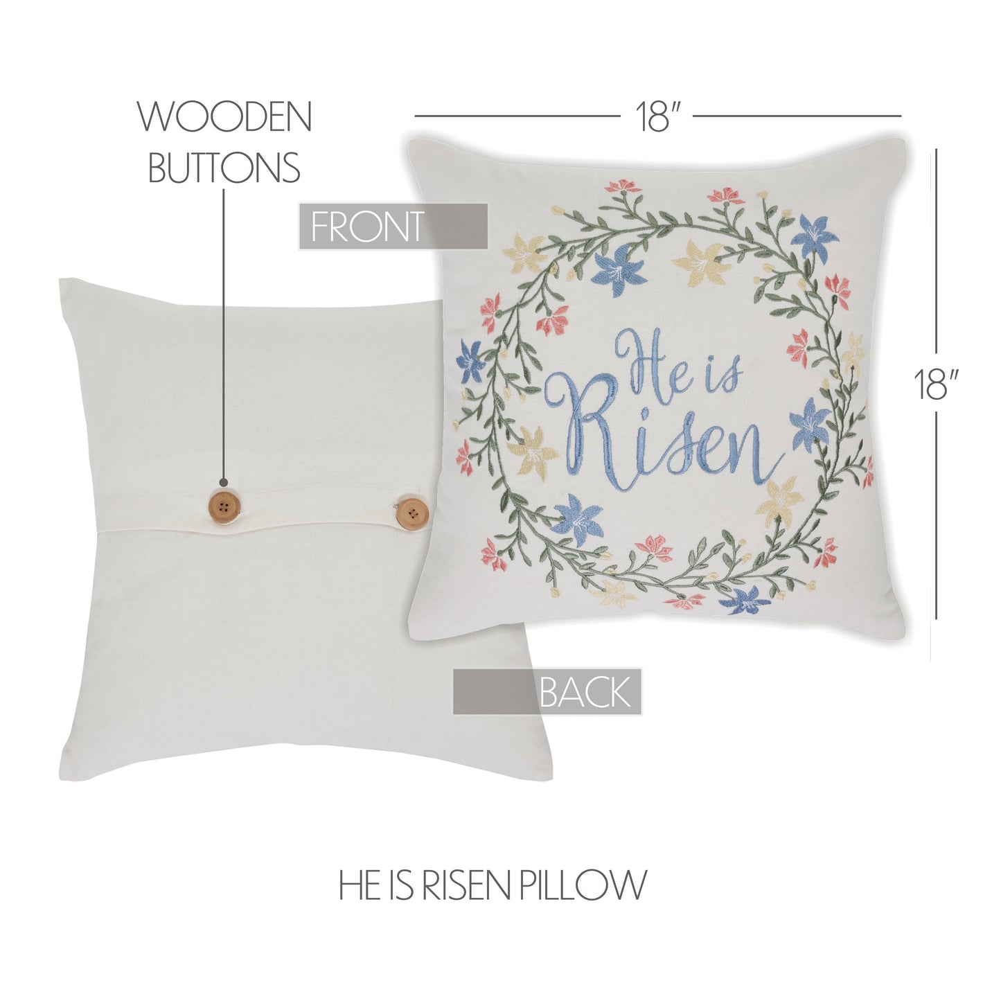 He is Risen Pillow 18 x 18-Pillows-tbgypsysoul