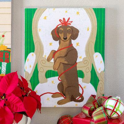 Holiday Dachshund Canvas Print-Wall Art-tbgypsysoul