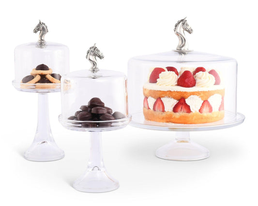 Horse Glass Covered Cake / Dessert Stand-Equestrian-tbgypsysoul