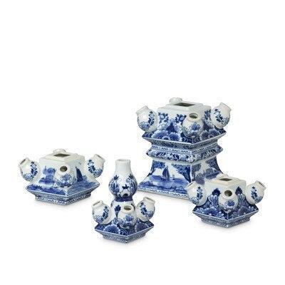 Imperial Ceramic Chinoiserie Tulip Vase, Blue and White-Vase-tbgypsysoul