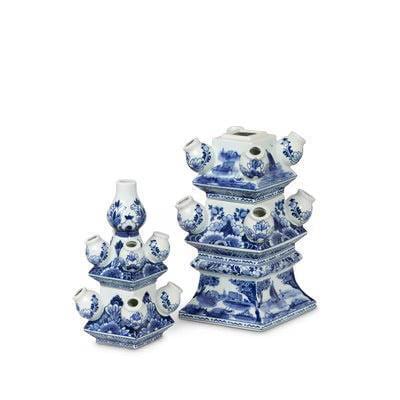 Imperial Ceramic Chinoiserie Tulip Vase, Blue and White-Vase-tbgypsysoul