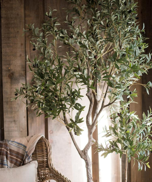 Large 8 ft Faux Olive Tree – Realistic Handmade Artificial Indoor Tree-Faux Tree-tbgypsysoul
