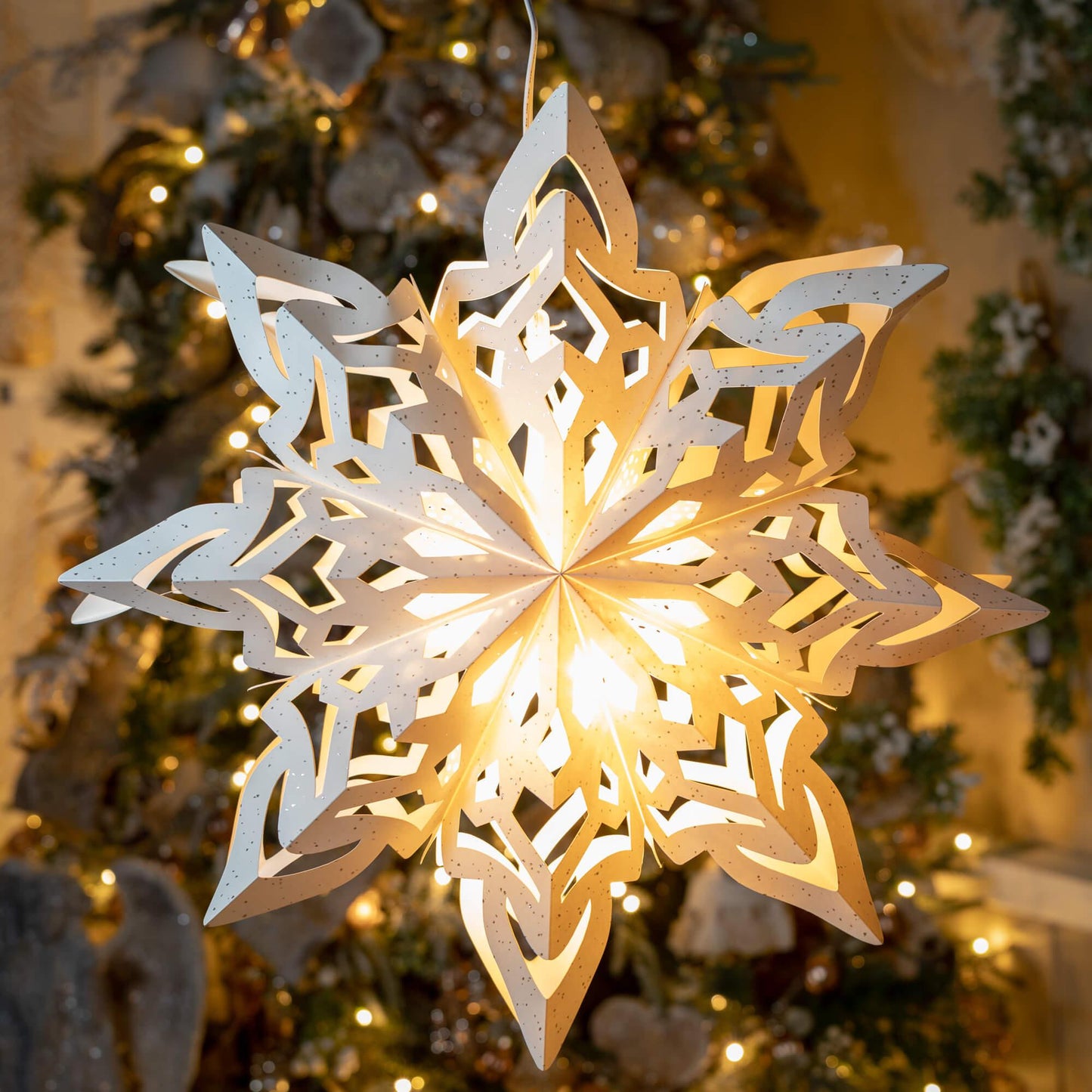 Large Hanging Paper Star-Christmas Ornament-tbgypsysoul