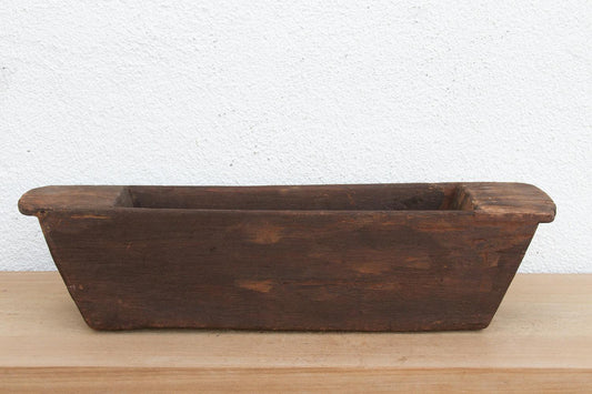 Long Rustic Wood Rectangular Bowl-Trough-tbgypsysoul