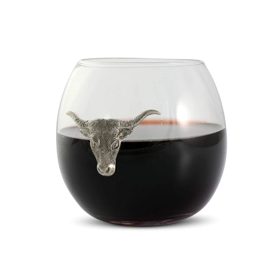 Longhorn Stemless Wine Glass-Western Frontier-tbgypsysoul