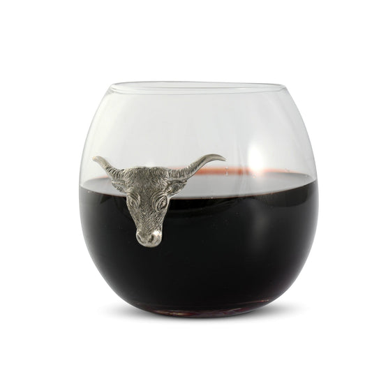 Longhorn Stemless Wine Glass-Western Frontier-tbgypsysoul
