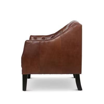 Mohagany Leather Library Chair, Cordovan-Accent Chair-tbgypsysoul