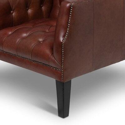 Mohagany Leather Library Chair, Cordovan-Accent Chair-tbgypsysoul
