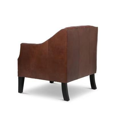 Mohagany Leather Library Chair, Cordovan-Accent Chair-tbgypsysoul