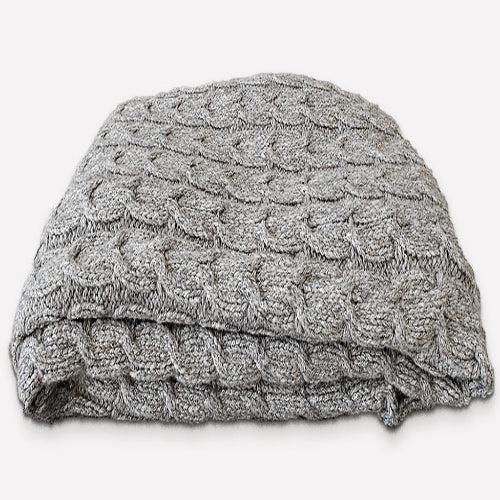 Muru Collection - Pima Cotton & Undyed Baby Alpaca Graphite Cable Throw-Blanket-tbgypsysoul