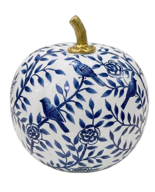 Navy Bird & Vine Pumpkin-Shop-tbgypsysoul