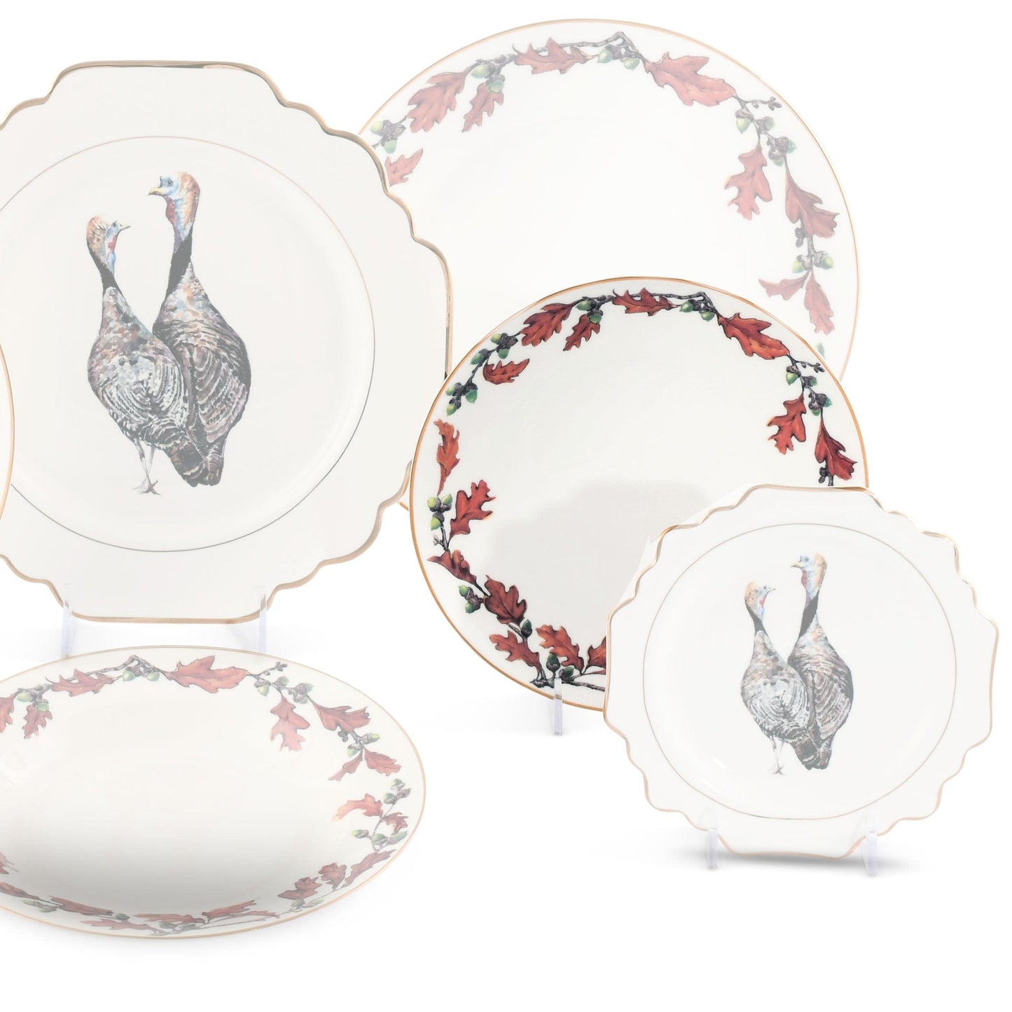 Norwood Acorn Bone China Round Salad Plate-Harvest-tbgypsysoul