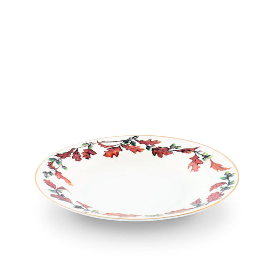 Norwood Acorn Pattern Bone China Soup Plate-Harvest-tbgypsysoul