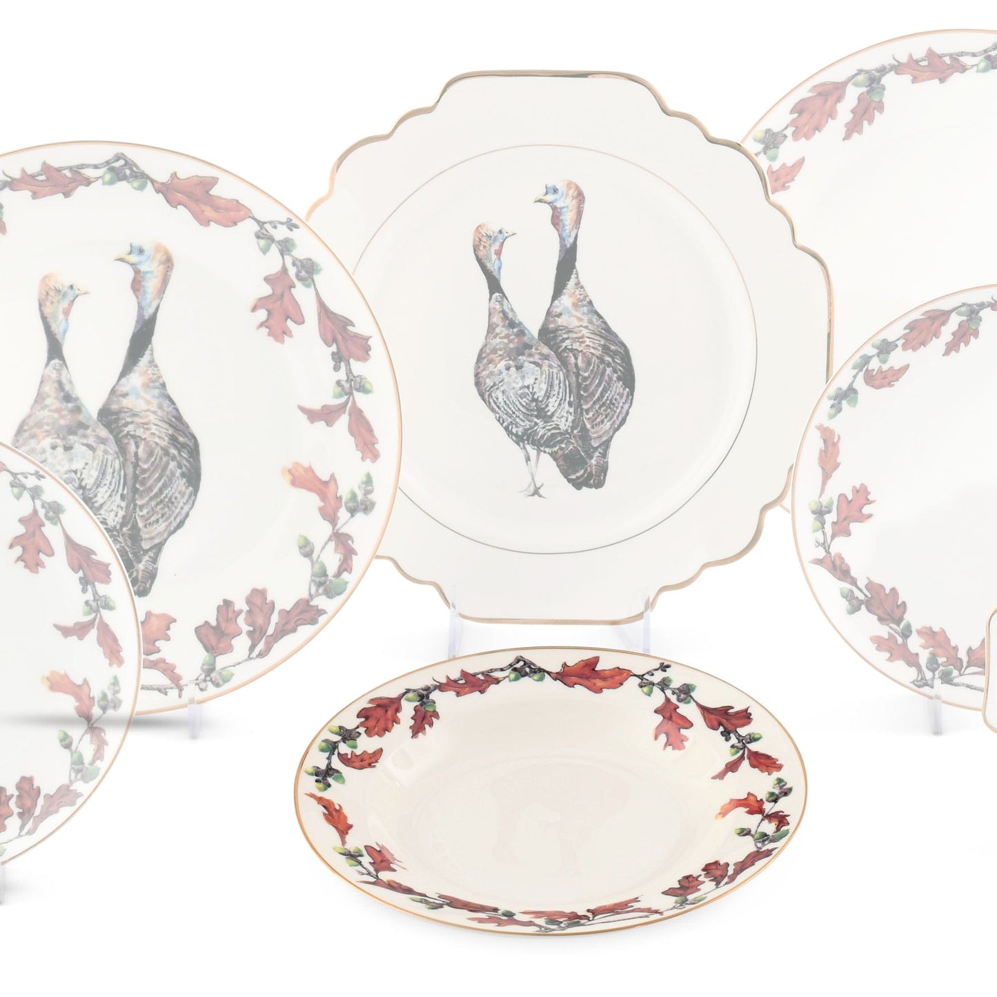 Norwood Acorn Pattern Bone China Soup Plate-Harvest-tbgypsysoul