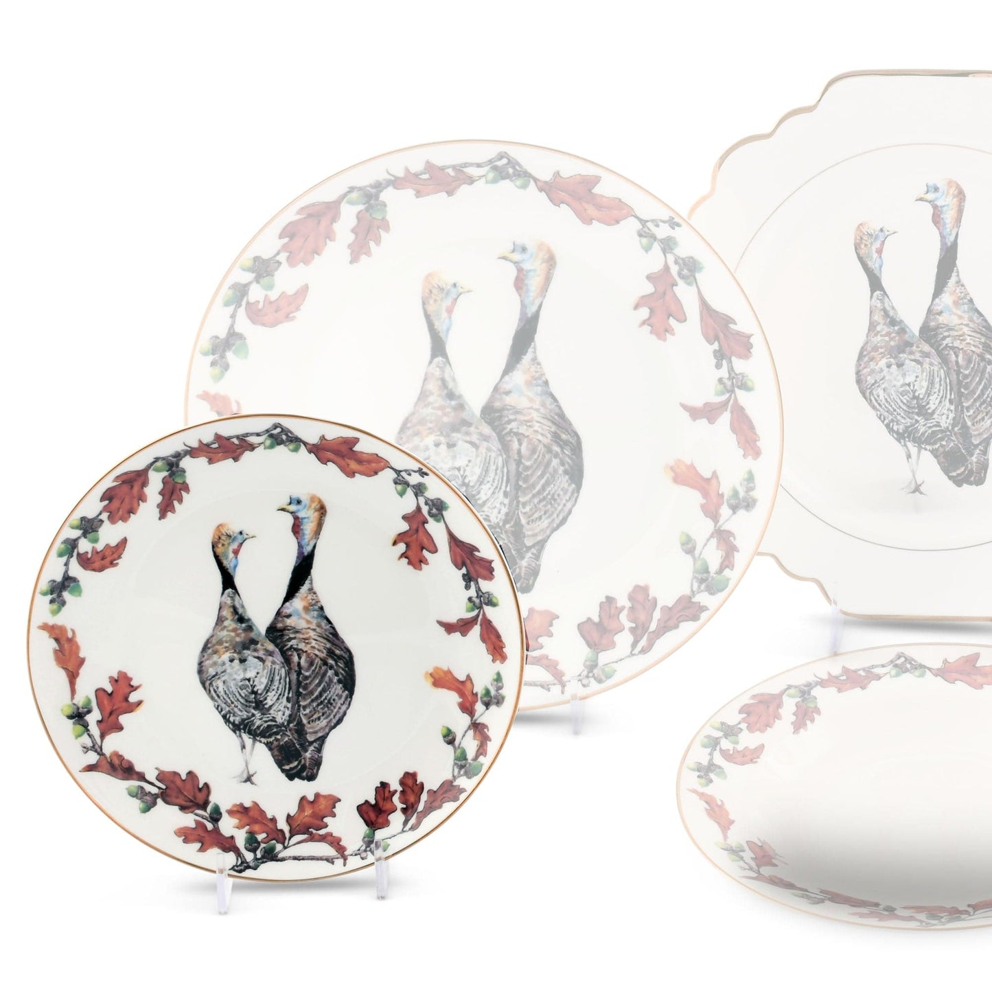 Norwood Narragansett Turkey Bone China Round Salad Plate-Harvest-tbgypsysoul