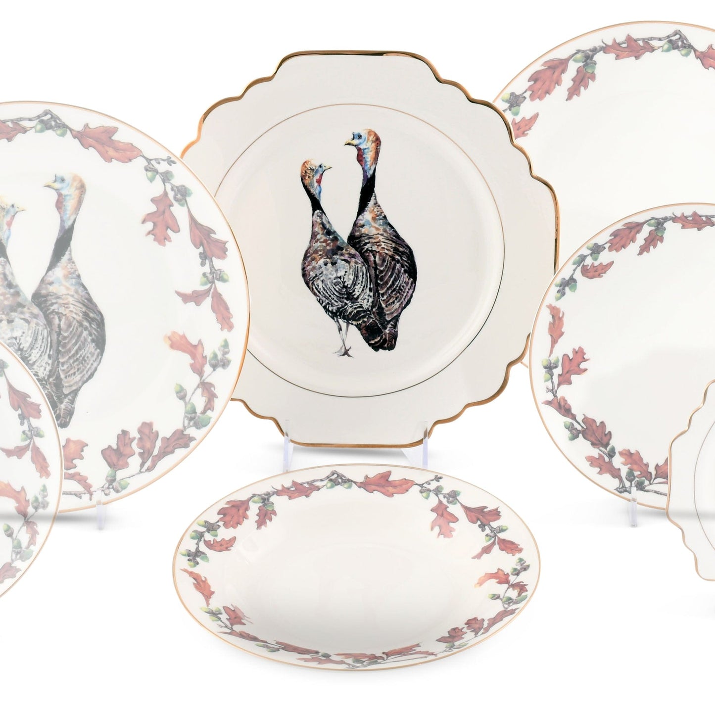 Norwood Narragansett Turkey Bone China Scallop Dinner Plate-Harvest-tbgypsysoul