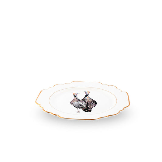 Norwood Narragansett Turkey Pattern Bone China Scallop Bread Plate-Harvest-tbgypsysoul