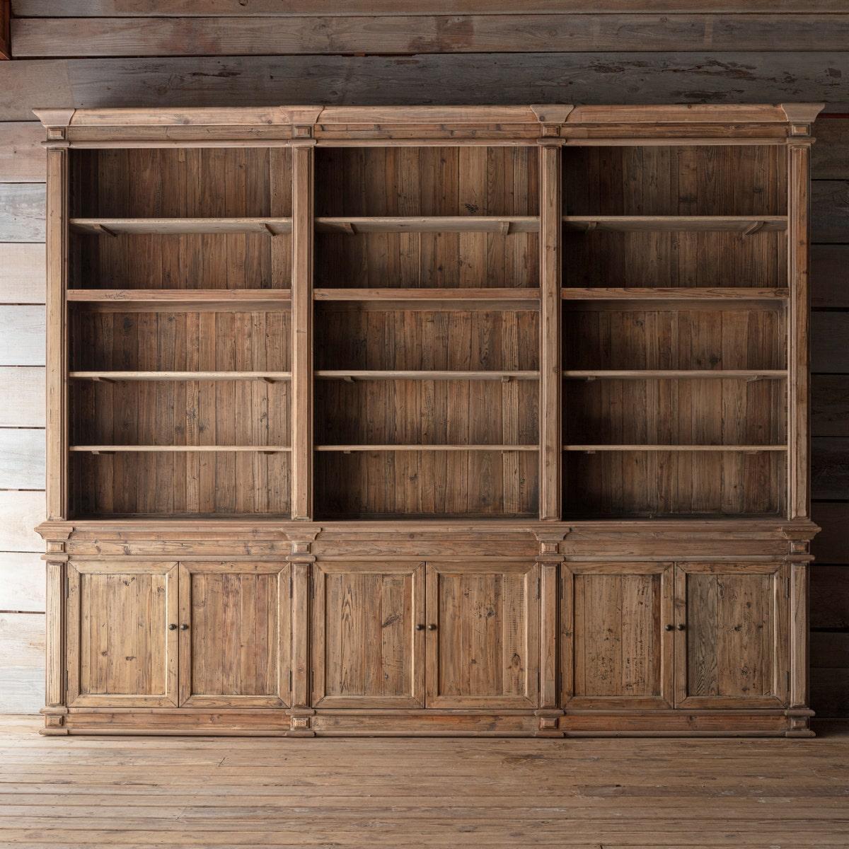 Old Pine Three Section Library-Cabinet-tbgypsysoul