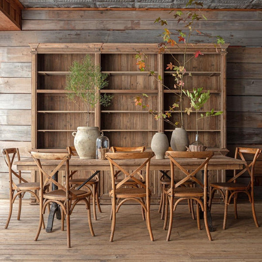 Reclaimed Oak Parquet Top Dinning Table-Dining Table-tbgypsysoul