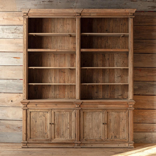 Old Pine Two Section Library-Cabinet-tbgypsysoul