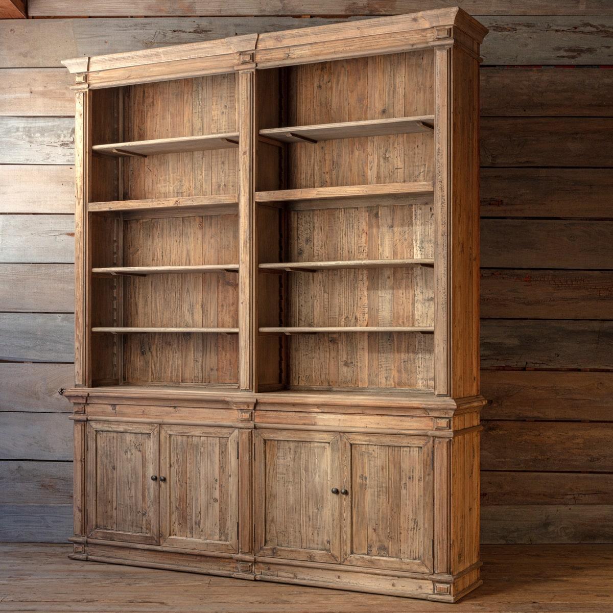 Old Pine Two Section Library-Cabinet-tbgypsysoul