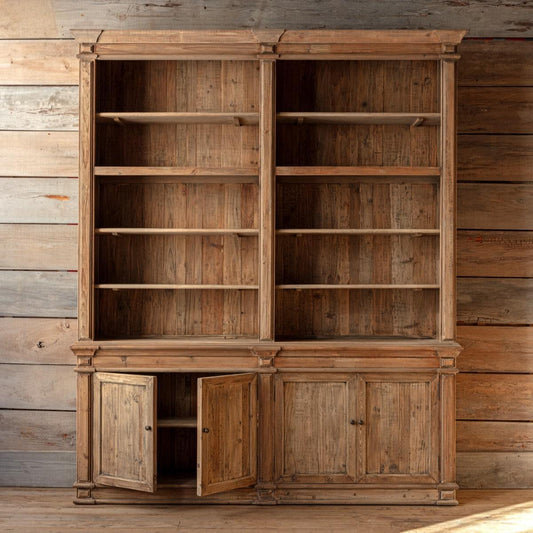 Old Pine Two Section Library-Cabinet-tbgypsysoul