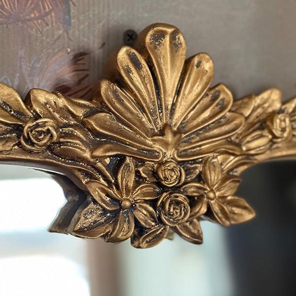 Ornate Golden Floral Rectangular Mirror-Mirror-tbgypsysoul