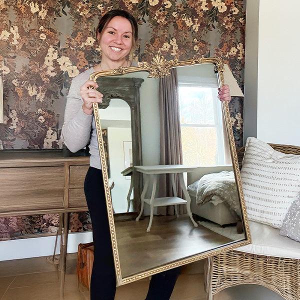 Ornate Golden Floral Rectangular Mirror-Mirror-tbgypsysoul
