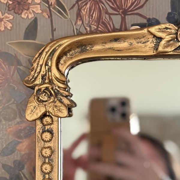 Ornate Golden Floral Rectangular Mirror-Mirror-tbgypsysoul