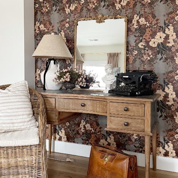 Ornate Golden Floral Rectangular Mirror-Mirror-tbgypsysoul